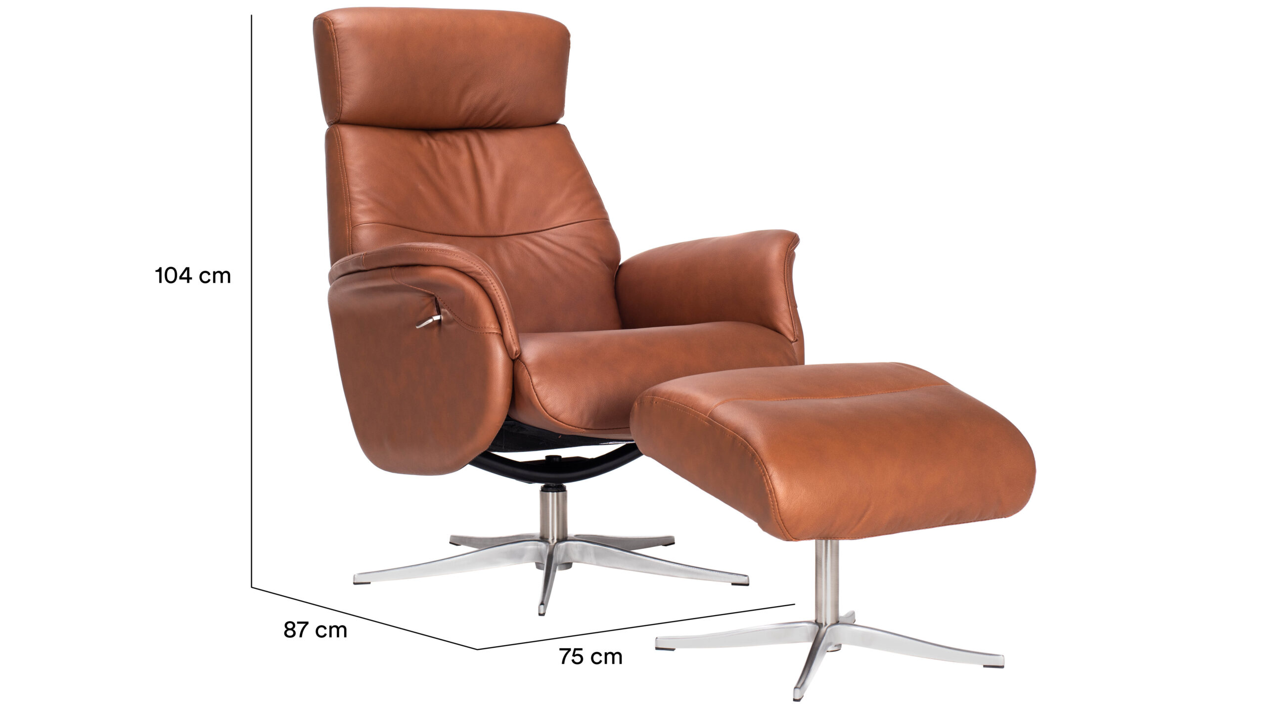 Cannes hægindastóll + skammel leður/PVC Saddle - Image 2