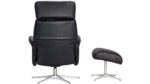 Cannes hægindastóll + skammel leður/PVC svartur - Image 4