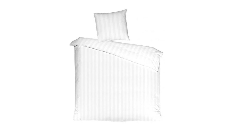 Mistral Home rúmföt Oxford Satin Stripe hvít