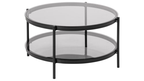 Bayonne sófaborð með reyktu gleri Ø79cm