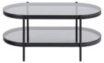Bayonne sófaborð oval svart með reyktu gleri 95x50 - Image 8