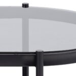 Bayonne sófaborð oval svart með reyktu gleri 95x50 - Image 5