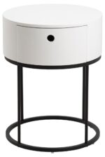 Polo náttborð m/skúffu hvítt Ø40cm - Image 3