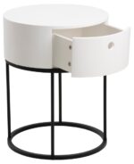 Polo náttborð m/skúffu hvítt Ø40cm - Image 9
