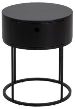 Polo náttborð með skúffu svart Ø40cm - Image 3