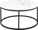 Spiro sófaborð Ø80cm hvítur marmari melamin - Image 3