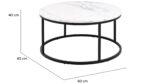 Spiro sófaborð Ø80cm hvítur marmari melamin - Image 2