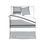 Mistral Home rúmföt Oxford Satin 140x200 svart/hvítt röndótt