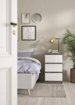 Naia kommóða 3 skúffu Concrete/hvít glans - Image 10