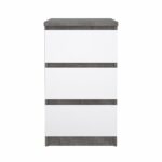 Naia kommóða 3 skúffu Concrete/hvít glans - Image 8