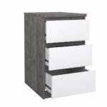 Naia kommóða 3 skúffu Concrete/hvít glans - Image 9