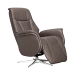 Avignon hægindastóll m/skammel leður/PVC dökkbrúnn - Image 7
