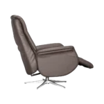 Avignon hægindastóll m/skammel leður/PVC dökkbrúnn - Image 4