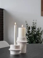 House Nordic kertastjaki lítill hvítt cement - Image 3