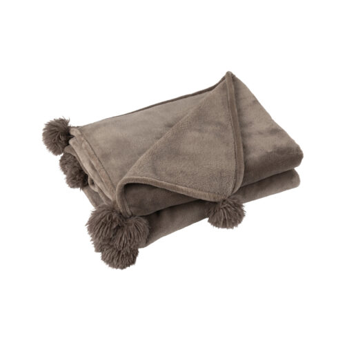 Jolipa Pompom teppi dökk taupe