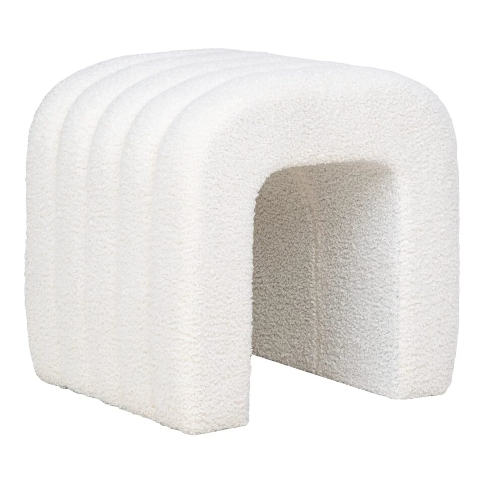 House Nordic Colma skammel teddy hvítur
