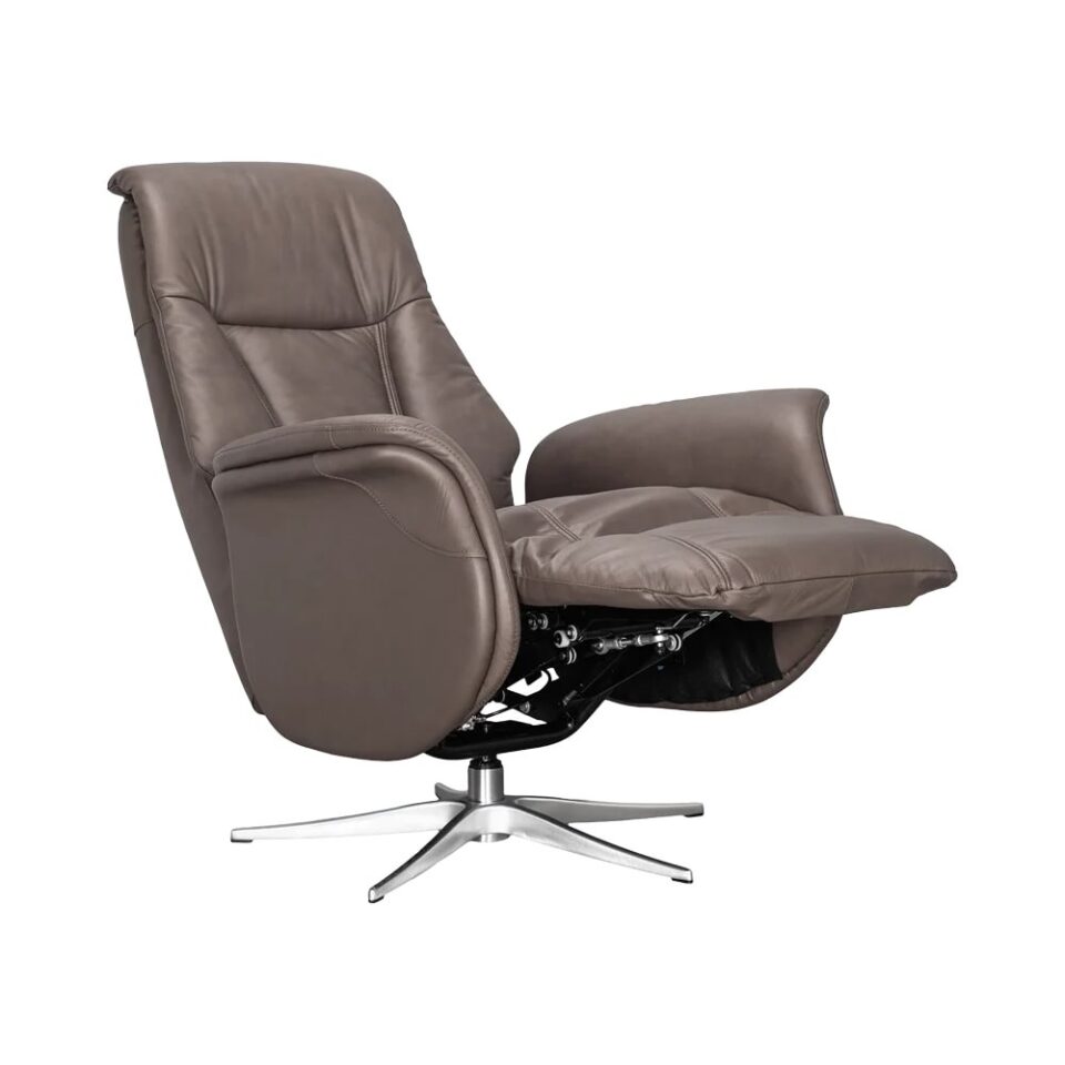 Avignon hægindastóll m/skammel leður/PVC dökkbrúnn - Image 3
