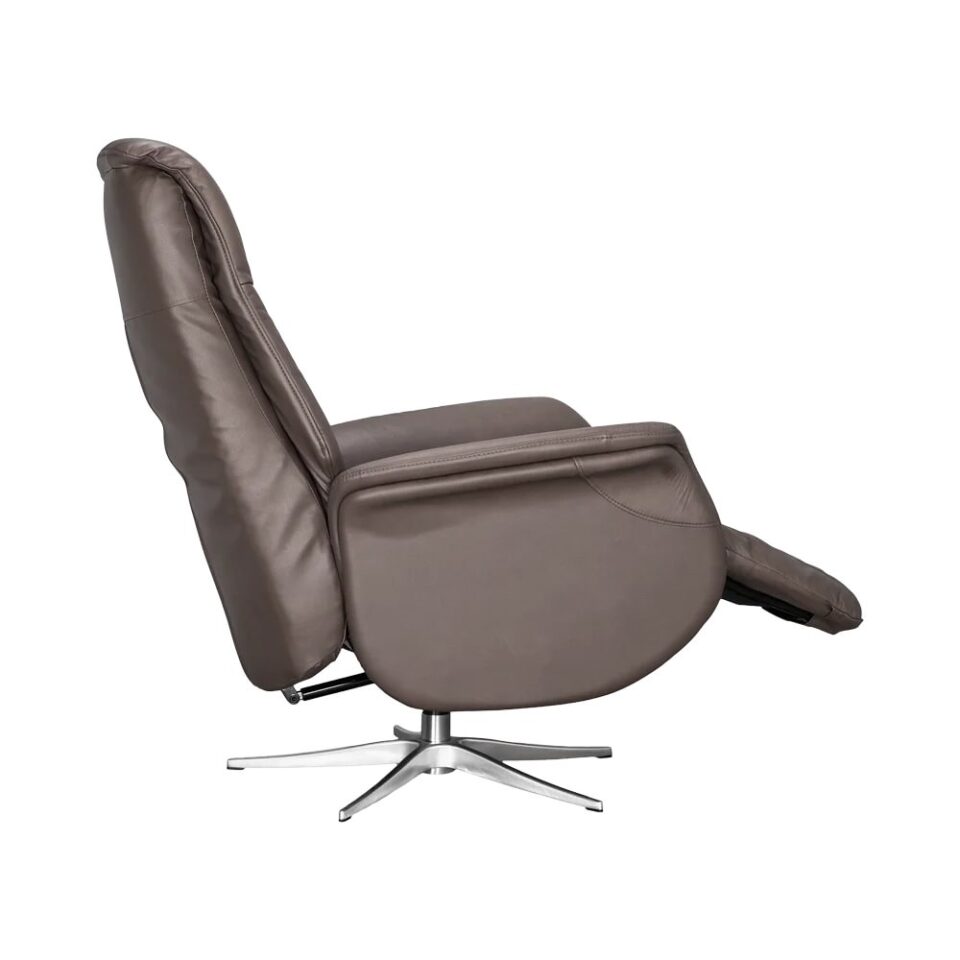 Avignon hægindastóll m/skammel leður/PVC dökkbrúnn - Image 6