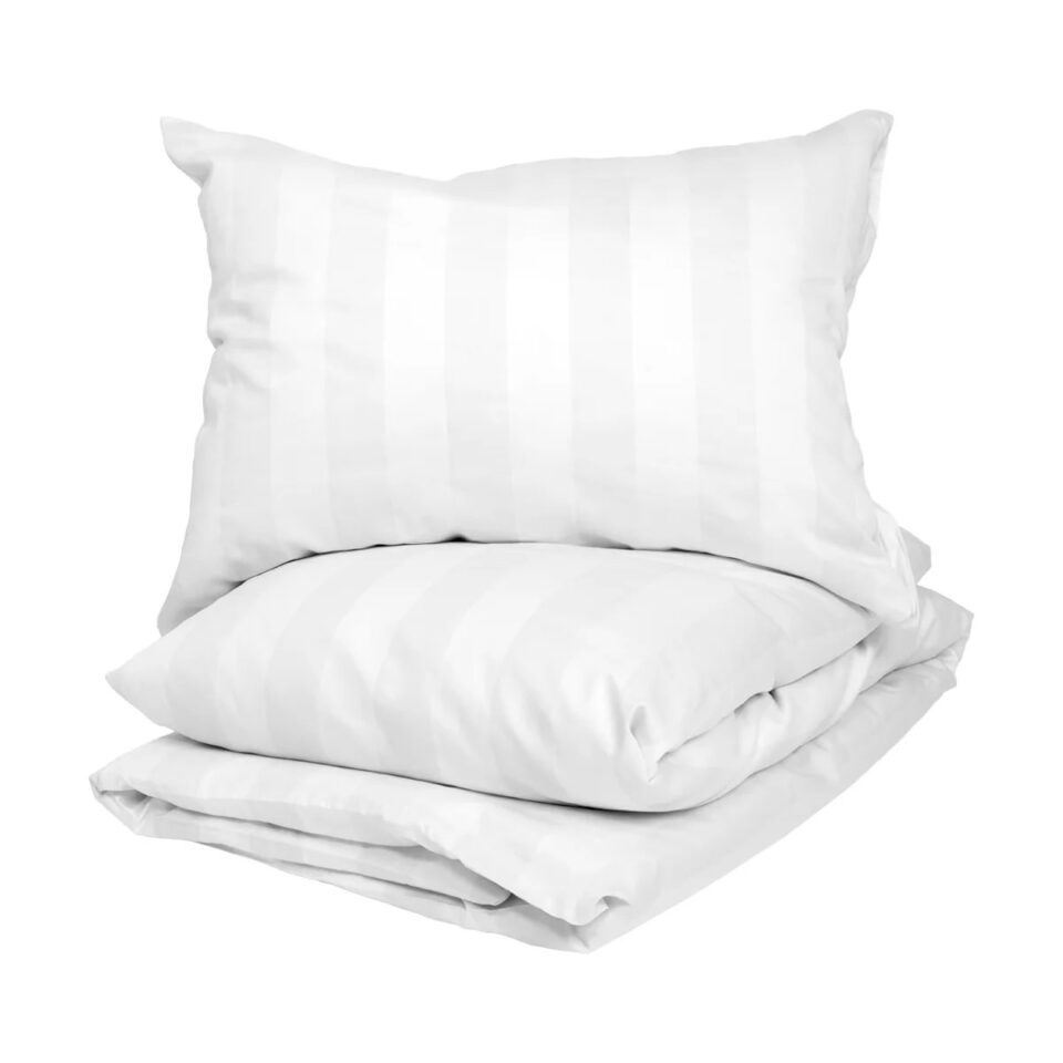 Dorma Home rúmföt satín 140x200 hvít striped