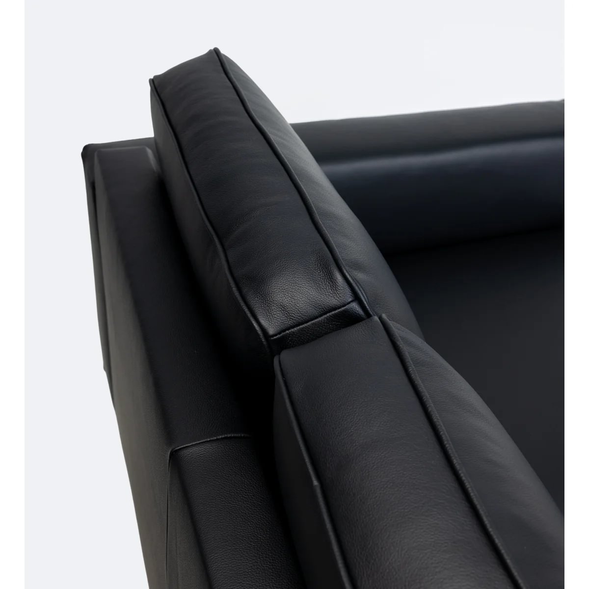 Houston Deluxe sófi 3s leður svartur - Image 2