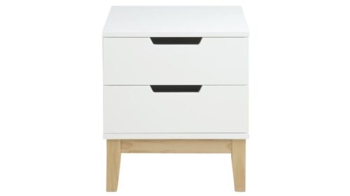 Buca náttborð m/2 skúffum hvítt