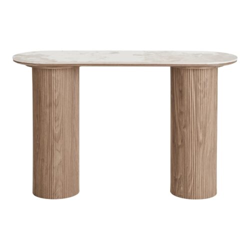 Athens console borð hvítt/brúnt keramik