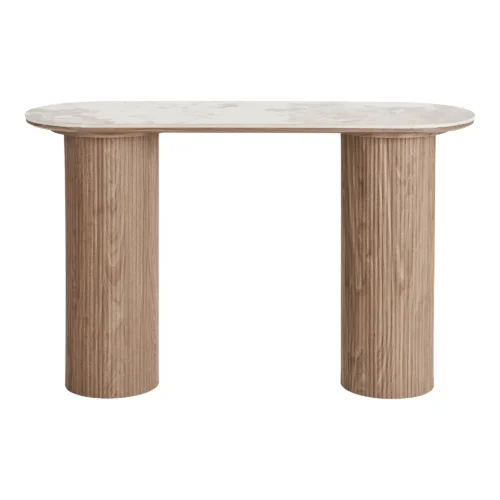 Athens console borð hvítt/brúnt keramik