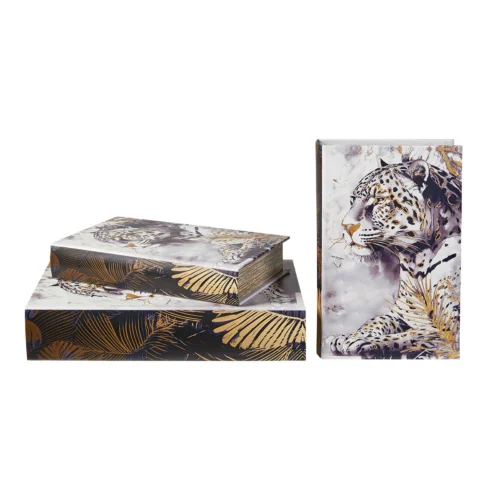 Speedtsberg box Leopard grátt/gyllt stórt