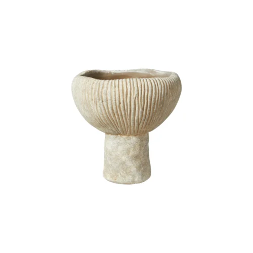 Speedtsberg vasi á fæti beige sement 15cm