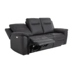 Tacoma sófi 3s rafmagn leður/PVC svart - Image 3